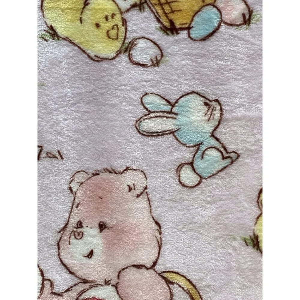 Care Bears Easter Eggs‎ Bunnies Chicks Throw Blanket 50”X 70” Cheer Bear NEW